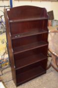 MAHOGANY EFFECT REPRODUCTION WATERFALL TYPE BOOKCASE