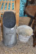 METAL PAIL AND COAL SCUTTLE