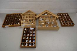 COLLECTION OF THIMBLES IN CUSTOM MADE CASES