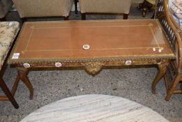 CABRIOLE LEGGED GLASS TOP COFFEE TABLE, 107CM WIDE
