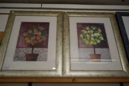 TWO PRINTS OF FLOWERS