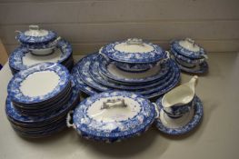 Early 20th century blue and white transfer printed dinner service in the Malvern pattern (qty)