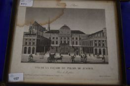 PRINT OF THE PALAIS DE JUSTICE, IN WOODEN FRAME