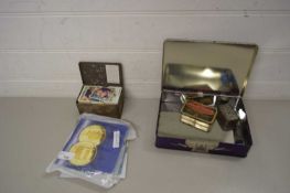 2007 DIAMOND WEDDING CROWN IN ORIGINAL PACKAGING, TOGETHER WITH A VINTAGE BISCUIT TIN - HENDERSONS