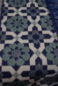 BLUE AND GREEN FLOOR RUNNER (Pleae note VAT is to be added on hammer price for this lot)