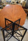 OCTAGONAL DINING TABLE WITH METAL FRAME