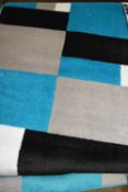 KILAS FLOOR RUG, TEAL/BLACK, 80 X 150CM (Pleae note VAT is to be added on hammer price for this