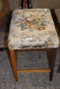 RECTANGULAR STOOL WITH FLORAL UPHOLSTERED TOP