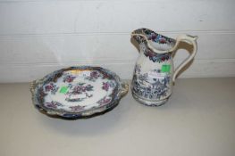 ENGLISH POTTERY DISH MARKED 'JAPONICA', TOGETHER WITH A SIMILAR JUG