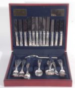 Viners cased silver plated canteen service for 6 persons, 44pcs in total