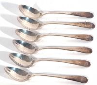 Set of six George V coffee spoons in Old English pattern, Birmingham 1929 by Barker Bros Silver Ltd,