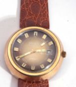 Glashutte Spezmatic gent's automatic wrist watch, a gold plated case and crown and a bronze coloured