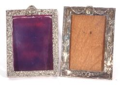 George V silver mounted photograph frame with wooden easel back, 17cm x 13cm, Birmingham 1917, (a/