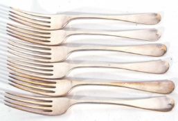 Set of four William IV table forks in Old English pattern, London 1835, possibly by J Beebee, (marks