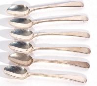 Interesting set of six George III miniature spoons in Old English pattern, London, 1800, by