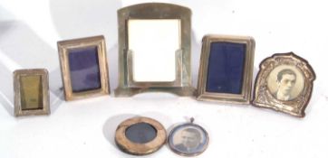 Mixed Lot: assorted silver mounted photograph frames - arch top and wooden easel back with front