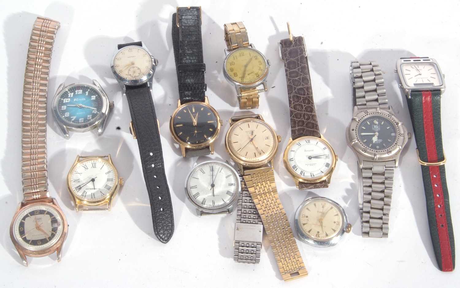 Mixed Lot: 12 gents wrist watches - Oris, Rotary, Sekonda, Seiko, Accurist and Timex (qty) (a/f)