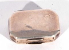 George III smal vinaigrette of plain rectangular form with canted corners, simple pierced grille