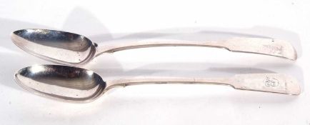 Mixed Lot: George III provincial basting spoon in elongated Fiddle pattern, Exeter 1816 by William