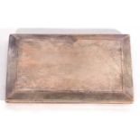 George VI cigarette case of canted rectangular form with all over engine turned decoration, the