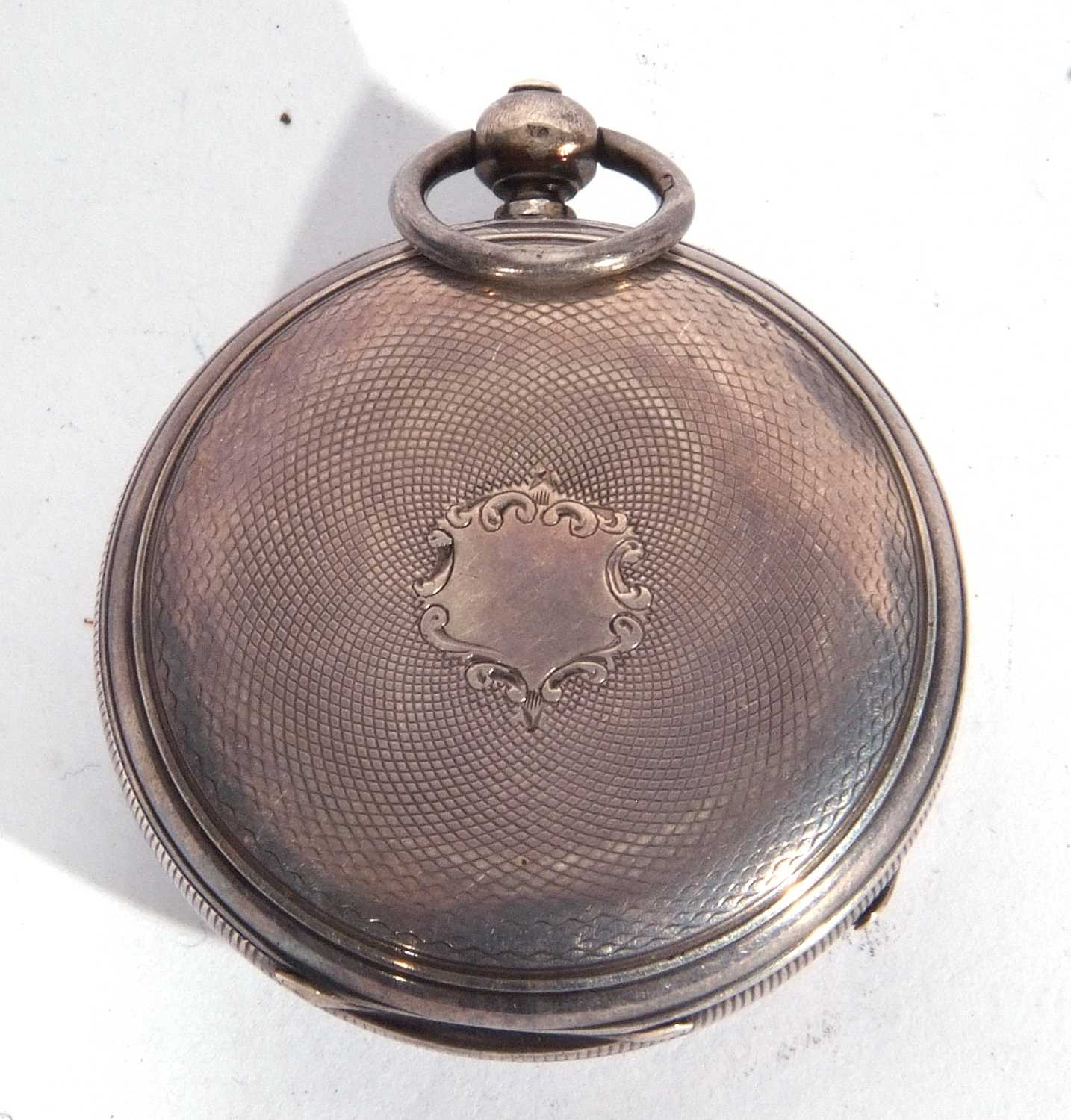 Silver pocket watch with white enamel dial, featuring a sub-second dial and Roman numeral hour - Image 2 of 2
