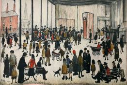 Laurence Stephen Lowry (British 20th Century), Punch & Judy, reproduction printed in colour by the