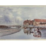 Martin Sexton (British, contemporary),Blakeney Quay, Norfolk, chromolithograph, signed, framed and