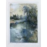 Maureen Cherry (British, contemporary) "River Bank", ltd edition offset lithograph, numbered (4 of