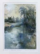 Maureen Cherry (British, contemporary) "River Bank", ltd edition offset lithograph, numbered (4 of