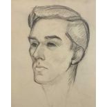British, contemporary, male portrait study, pencil, Inscribed on verso "Portrait of Julian-Aged 17",
