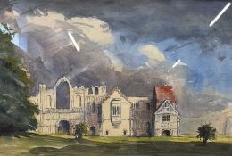 Mike Thorn (British, Contemporary), Castle Acre Priory, pen, ink and wash, signed and inscribed,