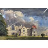 Mike Thorn (British, Contemporary), Castle Acre Priory, pen, ink and wash, signed and inscribed,