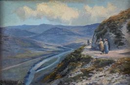 Henry Hadfield Cubley (British,19th century), 'Precipice Walk, Dollgellau', oil on board, signed,