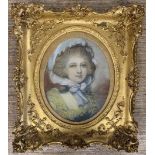 Norfolk School (19th century) portrait of a young lady, inscribed on verso 'Daughter of Henry Gurney