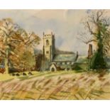 P.McFadyen (British, contemporary) "Horning Church", ink and watercolour, signed, framed and
