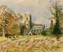 P.McFadyen (British, contemporary) "Horning Church", ink and watercolour, signed, framed and