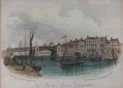 British school,19th century, Four hand coloured engravings,"New Bridge, Great Yarmouth"; "St Peter