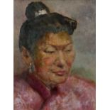 Philip Whichelo (British, 1905-1989), A Portrait of an Asian Woman, oil on board. Philip Whichelo