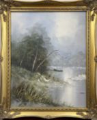 A Cox, British School, 20th Century, A winter landscape scene, oil on canvas, signed.Qty: 1