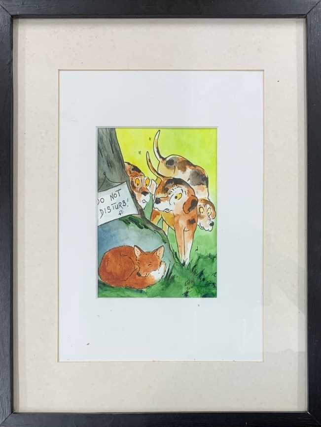 British School, Satirical cartoon, 'Do Not Disturb', indistinctly signed, dated (2010), 6.5x5ins,