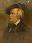 In the manner of Franz Von Lenbach (German, 19th century) A portrait of composer Richard Wagner,