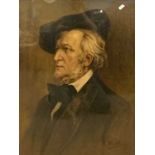 In the manner of Franz Von Lenbach (German, 19th century) A portrait of composer Richard Wagner,