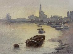 Sydney Foley RSMA ROI (British, 20th century),"Battersea Reach, Evening", watercolour, signed,