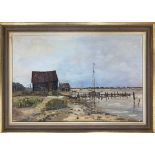 Barbara Wicks (British, contemporary), Walberswick, oil on canvas, signed, framed