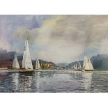 David Talks (British, contemporary), "Horning Regatta", watercolour, signed, framed and glazed.