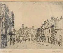 Freda Marston (British 1895-1949), 'The Street, Dedham', Essex, etching, signed and inscribed.