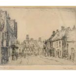 Freda Marston (British 1895-1949), 'The Street, Dedham', Essex, etching, signed and inscribed.