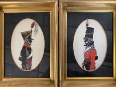 British School, Late 19th Century, Two military silhouette portraits, indistinctly signed and