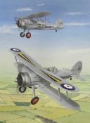 Graham Johnstone (British, contemporary) Gloster Gladiator, 1937-38, No 73 Sqd based at Debden,