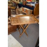 Reproduction butler's tray on X-formed stand, tray 86cm wide